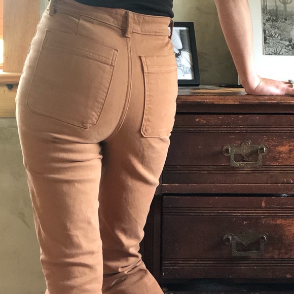 The High Rise Straight Leg Crop Light Brown NEW Size 00 Regular - Picture 8 of 8